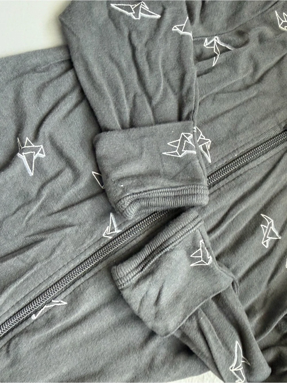 Gray Baby Footed One-Piece